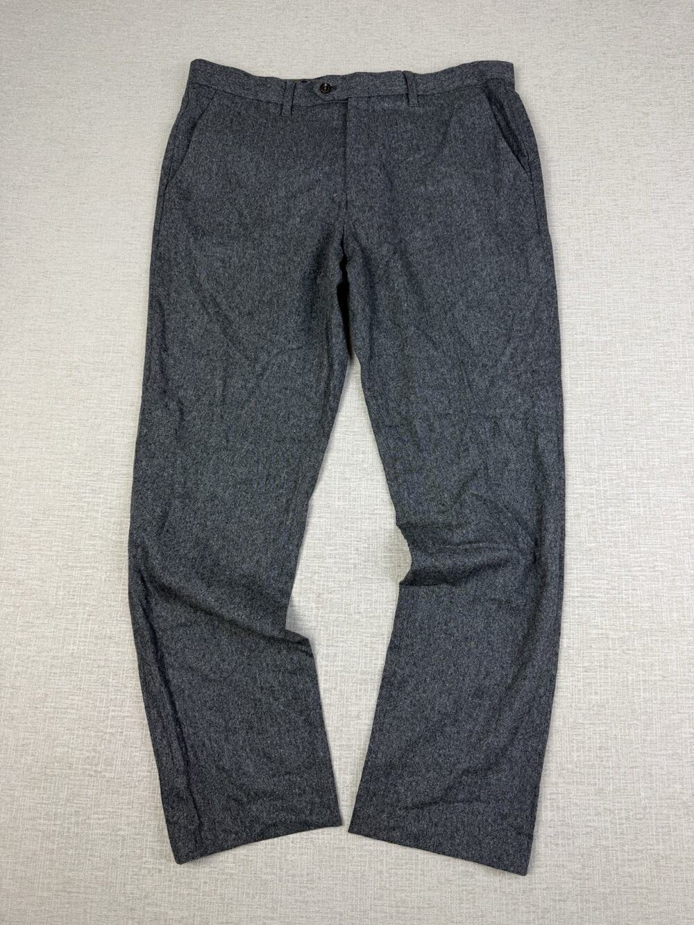 Ted Baker Foretro Dress Pants Men’s 36x32 Gray Wool Cashmere Blend Flat Front